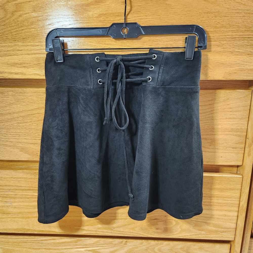 Nasty Gal pleated velor mini skirt